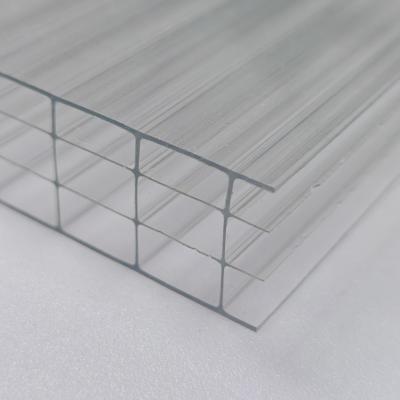 OEM Transparent 20mm Four Layer Plastic Polycarbonate Hollow Sheet Excellent Thermal Insulation And Impact Resistance