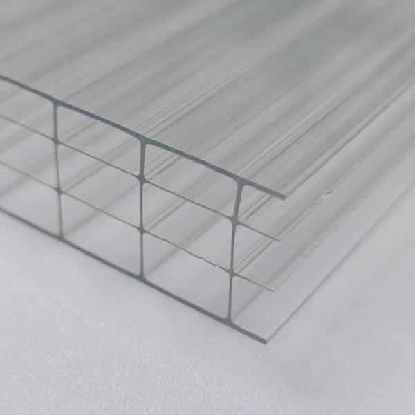 OEM Transparent 20mm Four Layer Plastic Polycarbonate Hollow Sheet Excellent Thermal Insulation And Impact Resistance