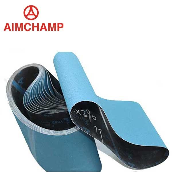 Red Aluminum Blue Zirconia Cloth Wood Timber Sanding Belts 75x533mm 3x21inch