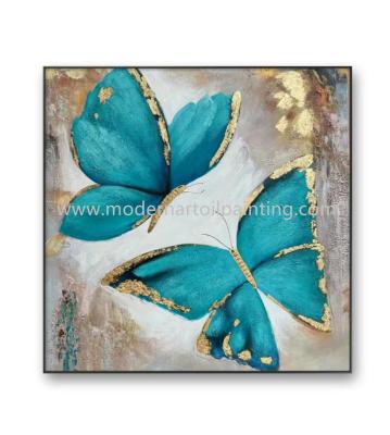 Butterfly Art Oil Paintings Colorful Animal Canvas Modern Style 80 X 80 Cm