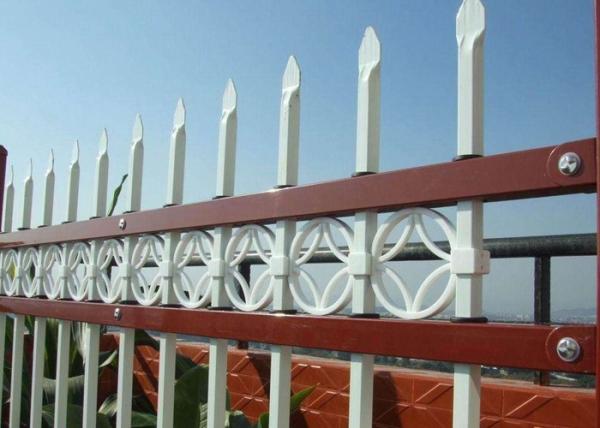 Safety Hot Dipped Zinc Steel Fence , Powder Coated Steel Tubular Fence