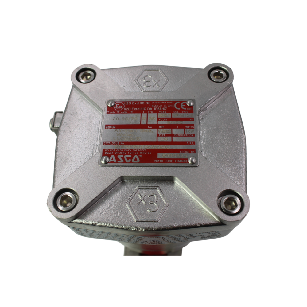 ASCO 8210G094 2/2 Way Normally Closed Pilot Operated Solenoid Valve 1/2 Inch NPT Brass Body NBR Seal High Flow Control Valve For Air Water Inert Gas Industrial Automation Equipment