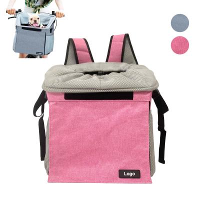 Bike Basket For Dogs Cats Backpack Carrier Removable Folding Pet Bicycle Front Basket