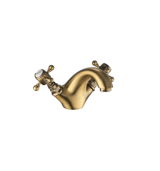 Double Handle Basin Mixer Faucet Brushed Bathroom Basin Mixer Taps T8032W