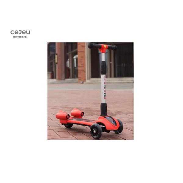 Скутер пинком младенца Bluetooth музыки со светящими колесами PU складывая скутер брызг