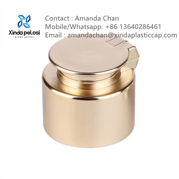 Válvula de plástico UV dourada Flip Top Cap para Shampoo Conditioner Sabão líquido garrafa