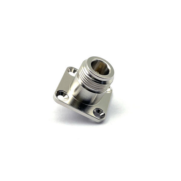 N Type Female Flange RF Coaxial Connector with IP65 Rating Phosphor Bronze Contact for 0~3GHz Frequency