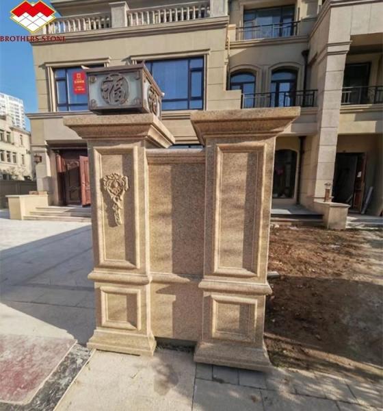 2700kg/m3 Granite Stone Hand Carved Cut-to-Size Pillar for Exterior Column Design