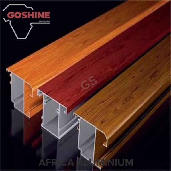 High Hardness Wood Finish Aluminium Profiles T5 T6 For Kitchen Door / Curtains