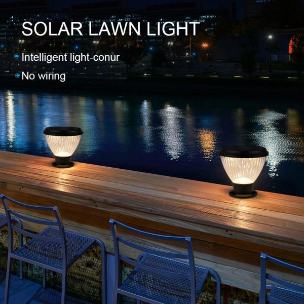 Garden LED Solar Outdoor Waterproof Decoration All In One Lamp Pillar Light