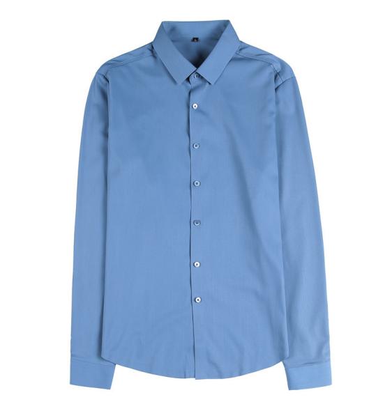 Autumn DRESS SHIRTS Business Casual Custom Long Sleeve Solid Cotton Slim Fit Men Shirt