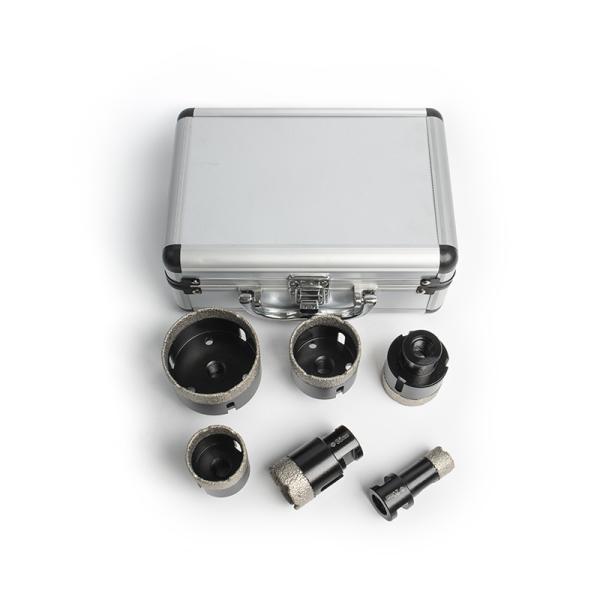 6-Piece Set M14 Brazed Diamond Hole Saws For Drilling Glass