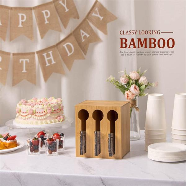 3-6L Cajas de organizador de bambú de madera de restaurante occidental Cuchillo y tenedor organización de cubiertos