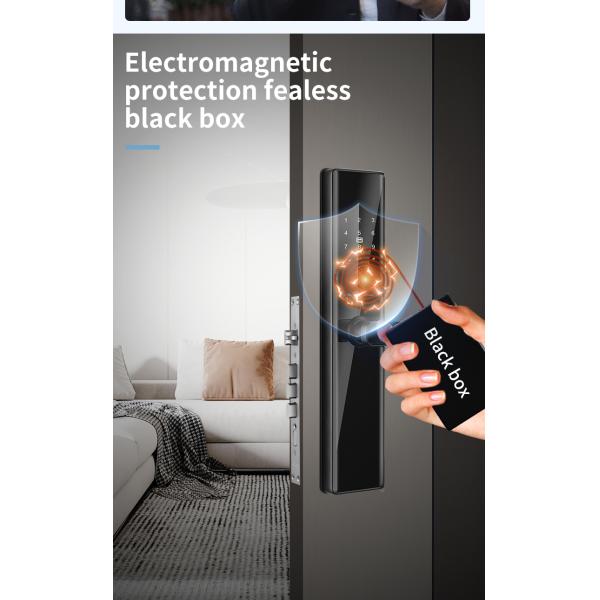 Черные биометрические отпечатки пальцев дверные замки Tuya TTlock Электронные цифровые дверные замки