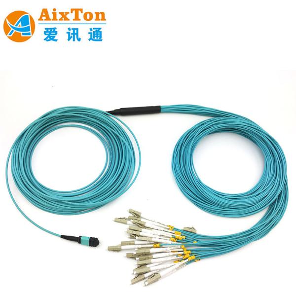 Câble de raccordement fibre optique MPO MTP vers LC 12 cœurs multimode OM4 pour data center
