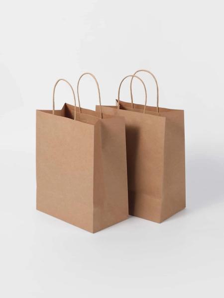 Twisted Handle Brown Paper Bags Brown Kraft Shopping Bags Lightweight