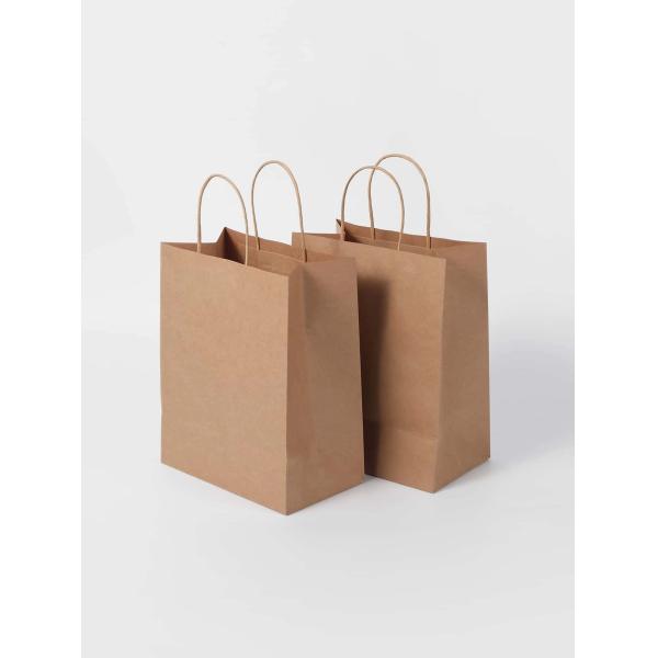 Twisted Handle Brown Paper Bags Brown Kraft Shopping Bags Lightweight