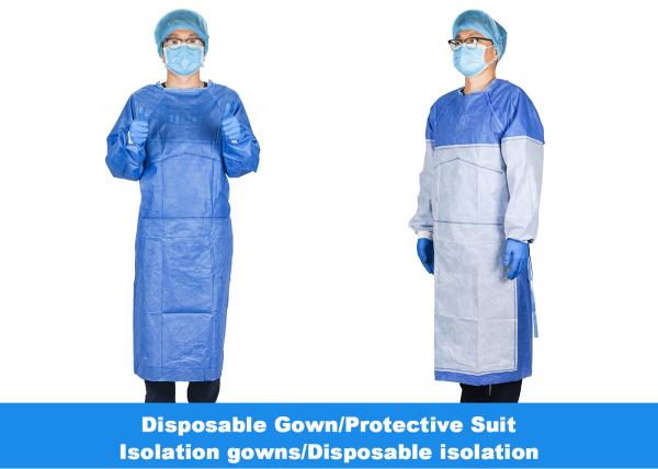 Non Woven Hospital Neck Tie Reinforced Surgeon Gown
