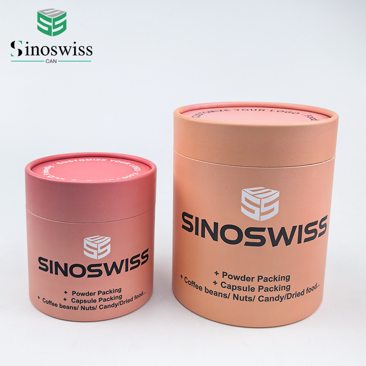 Custom Size height Cylindrical Paperboard Cans , Paper Cylinder Container For Nuts