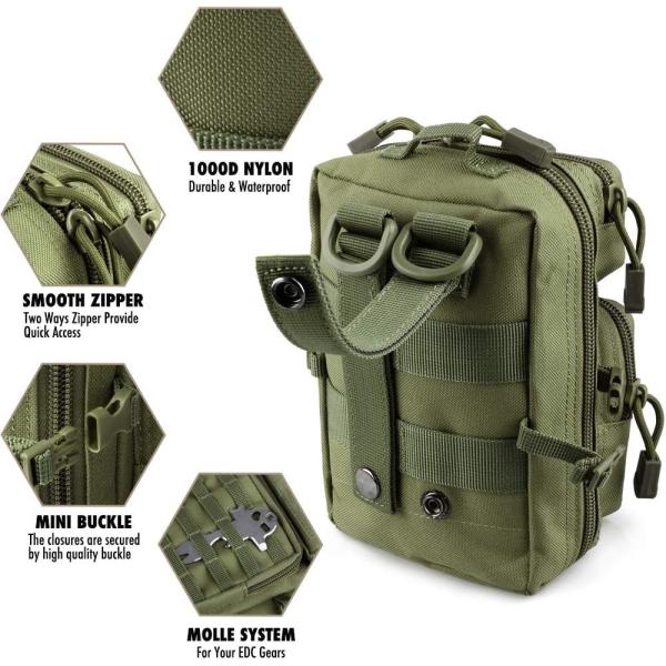 Tactical Molle Utility Pouch, EDC Tool Pouch Tactical Phone Pouches Mini Waist Pouches Medical EDC IFAK Pack Design