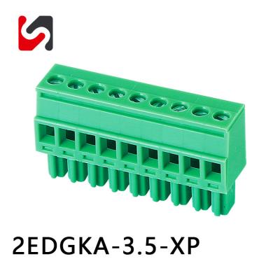 3.5mm Pitch 300V Pluggable Terminal Blocks With Flang Manufacturer For Wire Connect