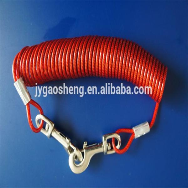 Outdoor High Carbon Steel Retractable Dog Tie Out Cable with 4.41 KN Breaking Strength and Customizable Length