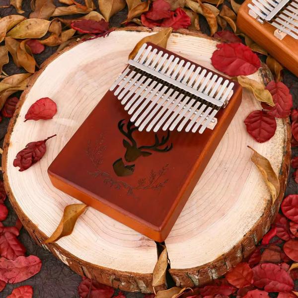 17-KEY Kalimba Wooden Thumb Piano for Kids and Adults Beginners Portable Music Box Customizable Logo Gift