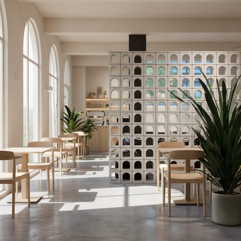 3D Arch Concrete Ventilation Breeze Blocks | Hollow Decorative Cement Bricks for Storefronts & Architectural Sunscreen Walls