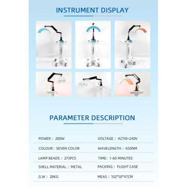 7 цветов Pdt Led Photon Therapy Лифтинговая косметическая машина для ухода за кожей.