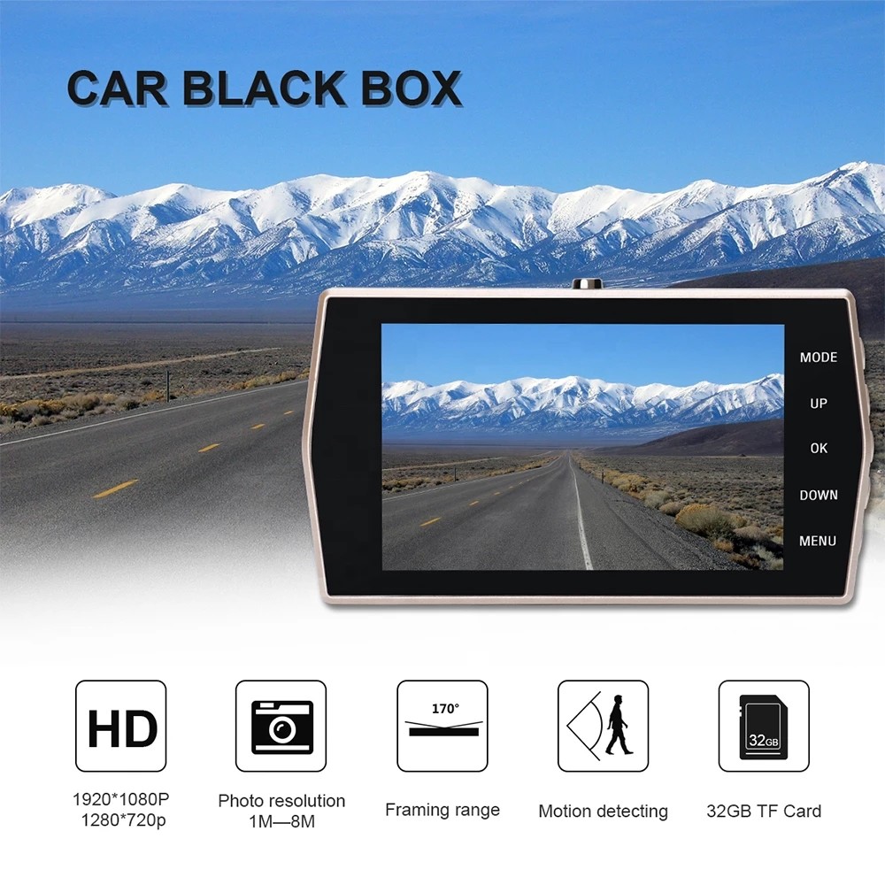 черный ящик передней и задней камеры приборной панели Dashcam 128GB корабля активированный движением