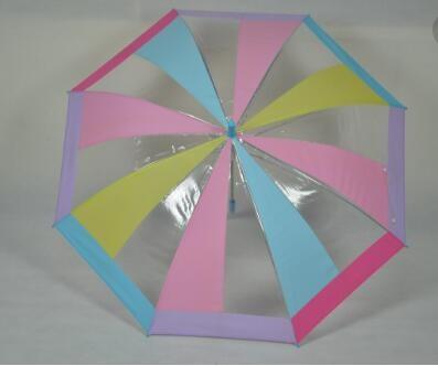 Children's Rainbow See Through Umbrella , Clear Transparent Compact Umbrella