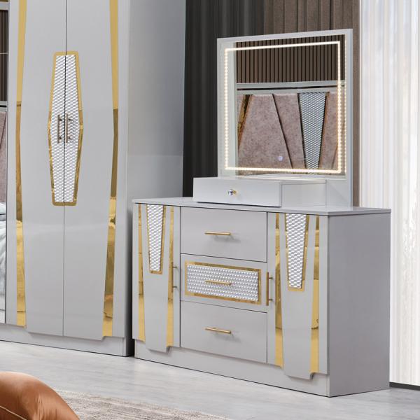 Foshan Wholesale Wood Frame Double Leather King Size Bed Suite Home Wooden Queen Full Cheap Modern Luxury Bedroom Furniture Set