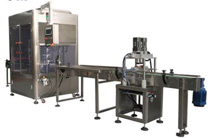 Peanut Oil Automatic Packaging Machine , 1800bph Oil Bottle Filling Cap Machine