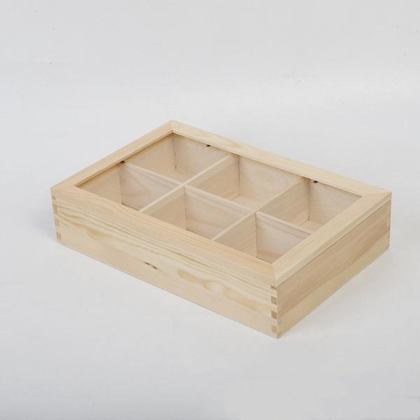 Multifunctional Wooden Storage Box With Dividers Ultraportable Dustproof