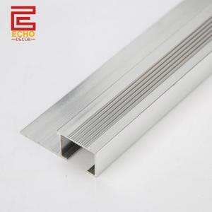 Silver Tile Step Edging Strip Aluminum Square Step Nosing Edge Trim
