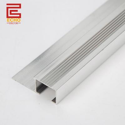 Silver Tile Step Edging Strip Aluminum Square Step Nosing Edge Trim
