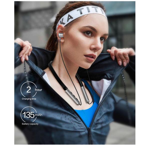 Foldable Neckband Bluetooth Headphones 10Mm Drivers Crystal Clear Fast Charging