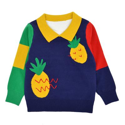 O teste padrão do abacaxi anunciou camisetas gerencie para baixo crianças Autumn Pullover do colar