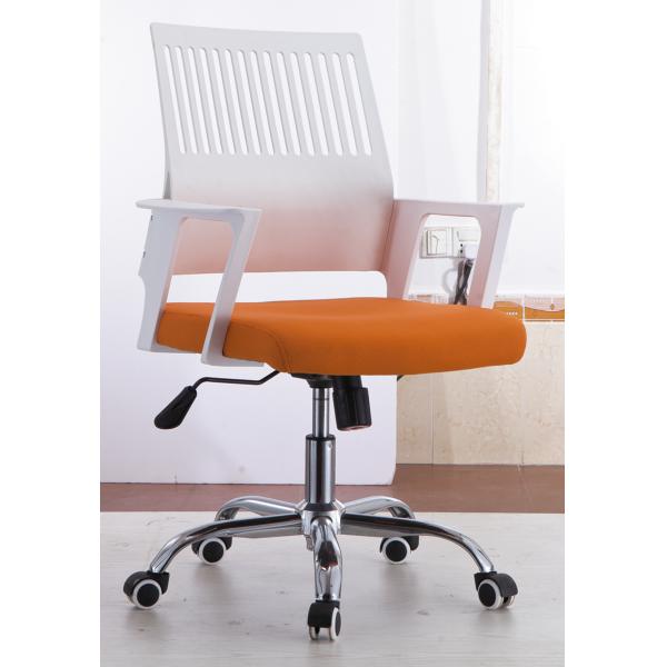 Workstation Mesh Seat Desk Chair , White And Orange Mesh Boardroom Chairs