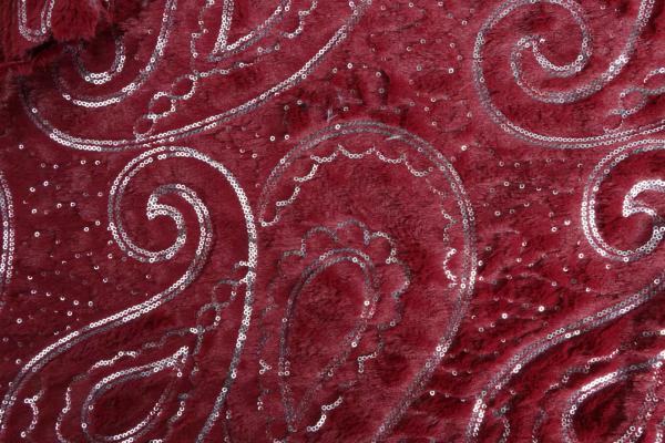 Recycled 100 Polyester Sequin Embroidered on Pv Velvet Fur Fabric for Womens Clothing Home Blanket