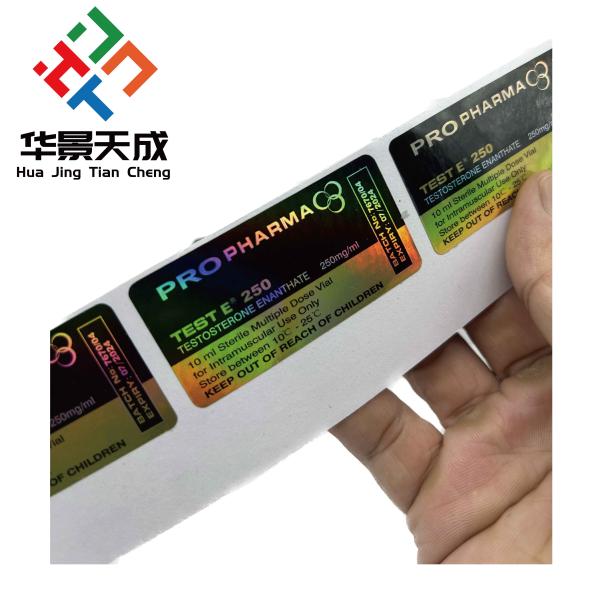 Digital Printing Flat Bottle Vial Custom Adhesive Labels Waterproof