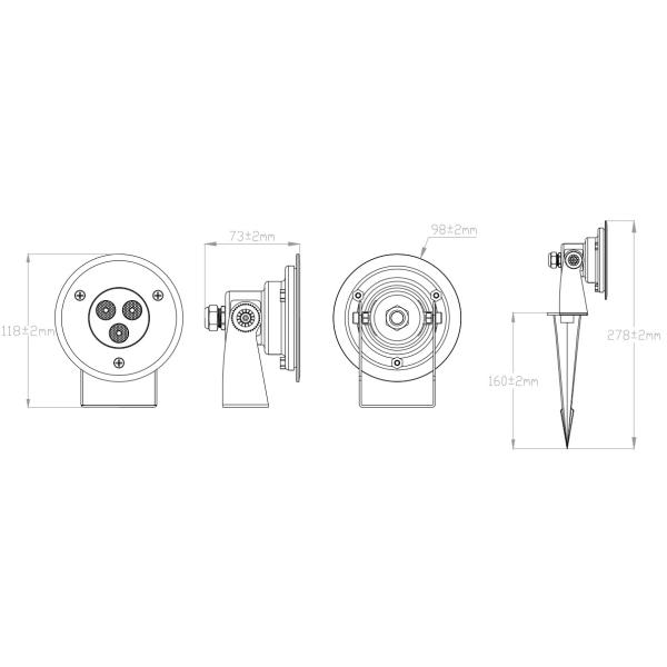 На открытом воздухе СИД RGB парка берет светлую землю на острие снабжения жилищем SS316L ввело 2 лет гарантии