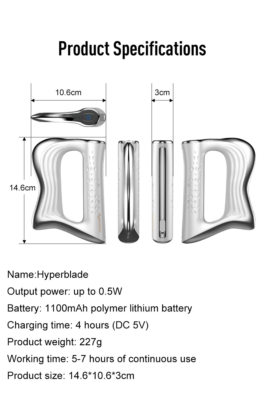 Микро- настоящая мышца EMS ослабляет Massager NMES Hyperblade