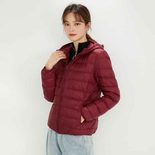 Plus Size Hooded Premium 90% White Duck Down women's jackets & Coats Zip Up Light Outwear Winter