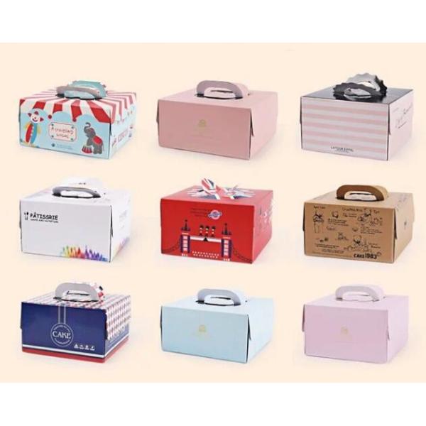 Cake Box Cake Packaging Container Food Paper Gift Box with Handle cardboard box,Cheap Customized Paper Cardboard Birthda