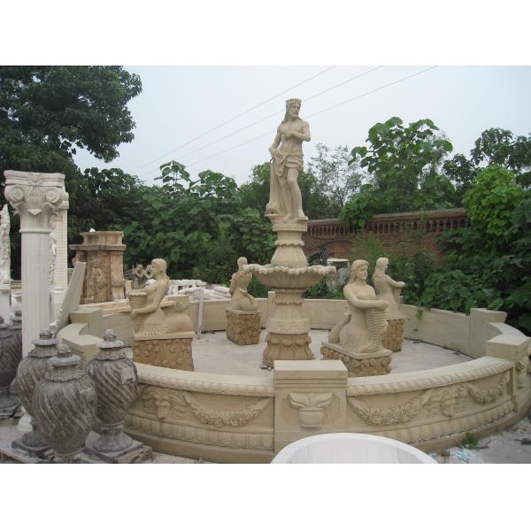 Big Statue Carved Stone Marble Water Pool Fountain Outdoor