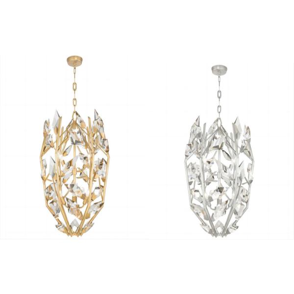 Креативная серебряная современная кристаллическая люстра 3000K 4000K 6500K