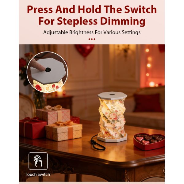 3D Novelty Folding Handmade Paper Lights Table Lamp Customized
