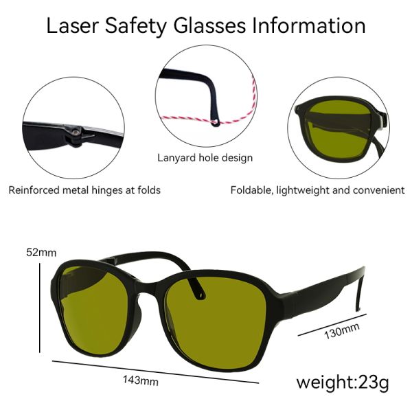 EN207 1064 532nm Laser Goggles Foldable Ipl Hair Removal Beauty Operator Protection Fashion Sunglasses Laser  Safety Glasses