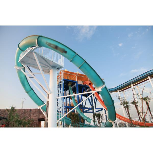 Vison Aqua Loop toboggan en fibre de verre pour les parcs à thème